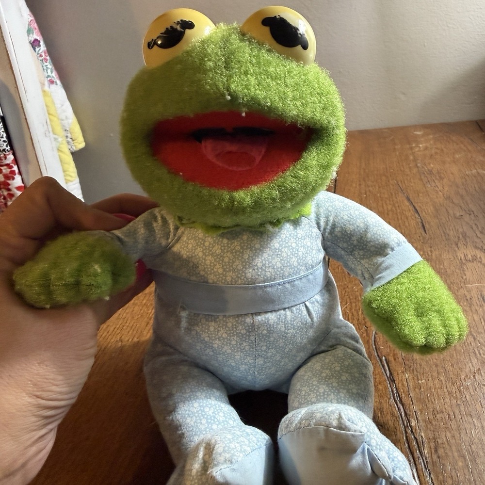Hasbro Muppet Babies Softies Plush Kermit Pampers, 1984 Vintage - Picture 4 of 4